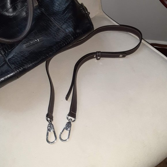 Tous black and brown alligator print leather tote shoulder bag - Picture 13 of 14